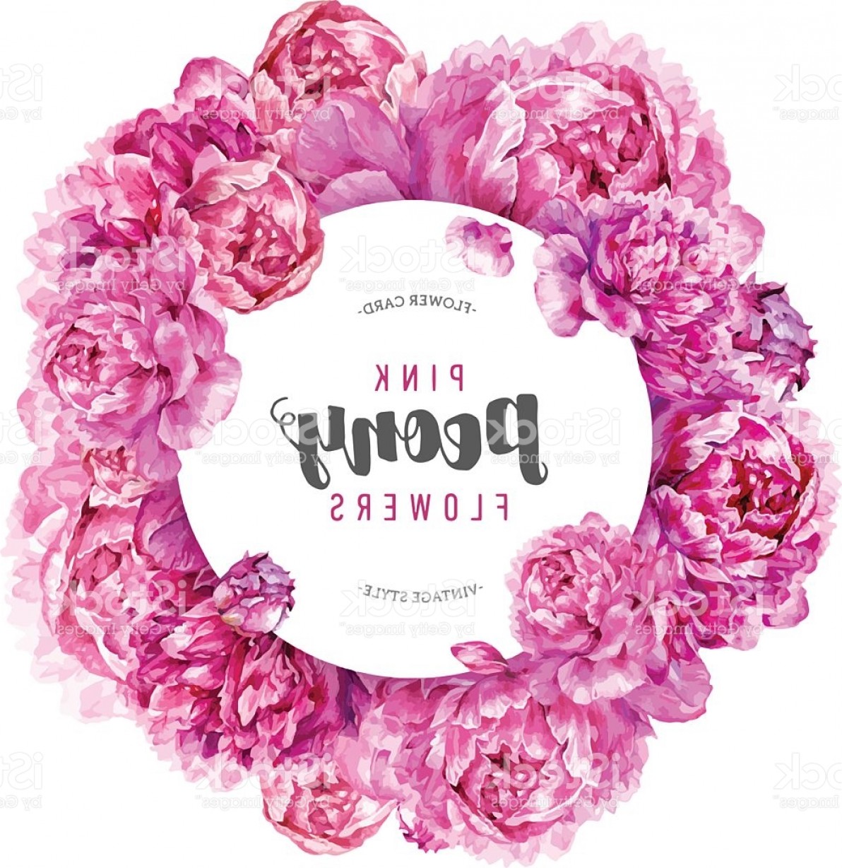 1192x1228 Watercolor Floral Wreath Of Pink Peonies And Buds Gm Createmepink