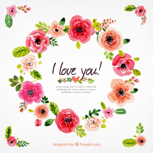 626x626 Watercolor Floral Wreath Vector Free Download