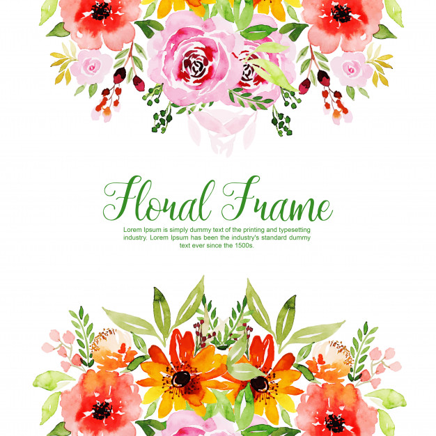 626x626 Watercolor Floral Frame Multi Purpose Background Vector Free