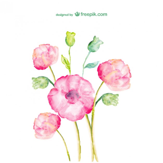 626x626 Watercolor Flowers Free Design Free Vector