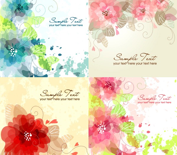 600x526 Watercolor Flowers Vector Graphics Collection My Free