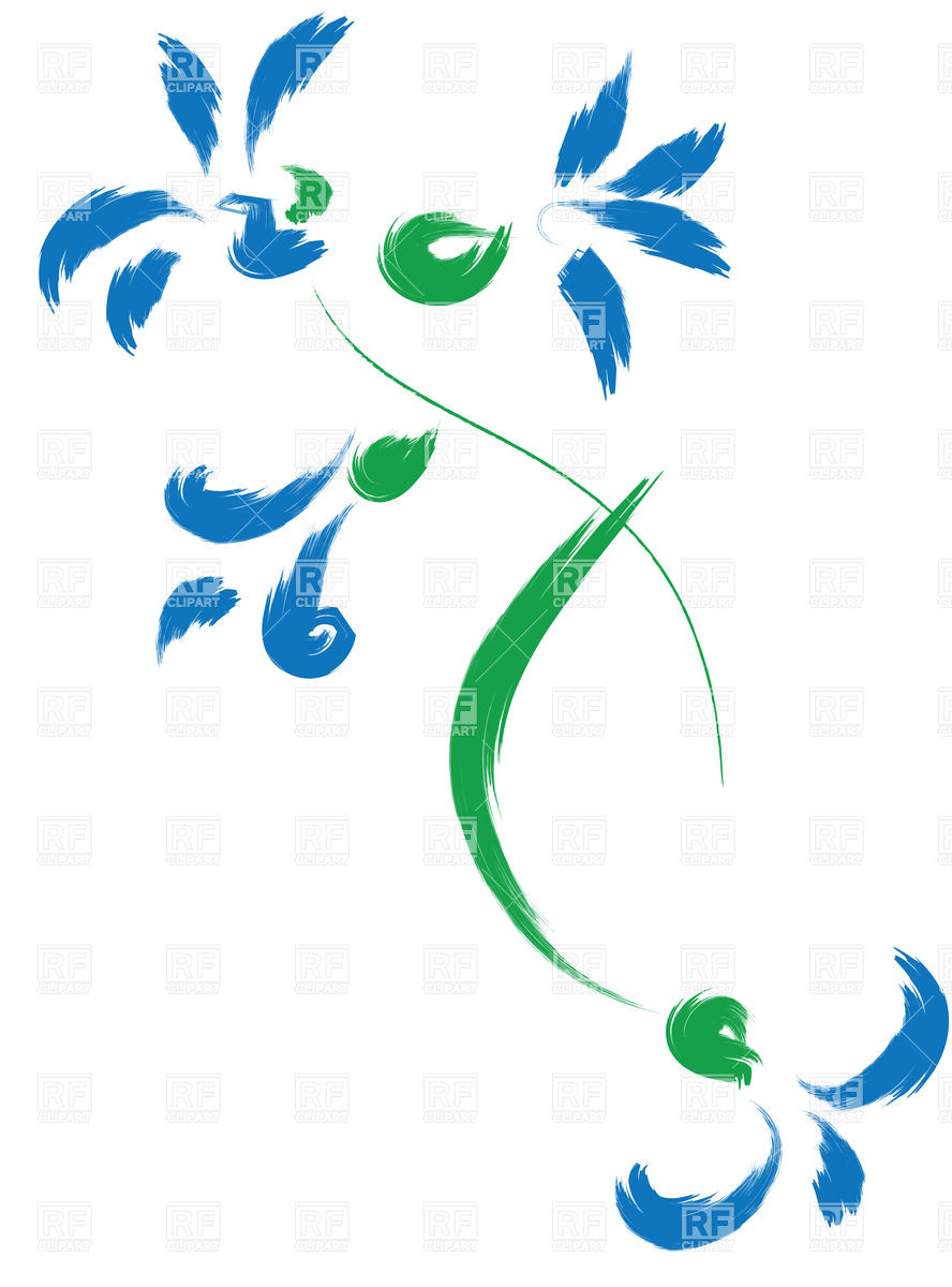 888x1200 Blue Watercolor Flowers Vector Image Of Plants And Animals