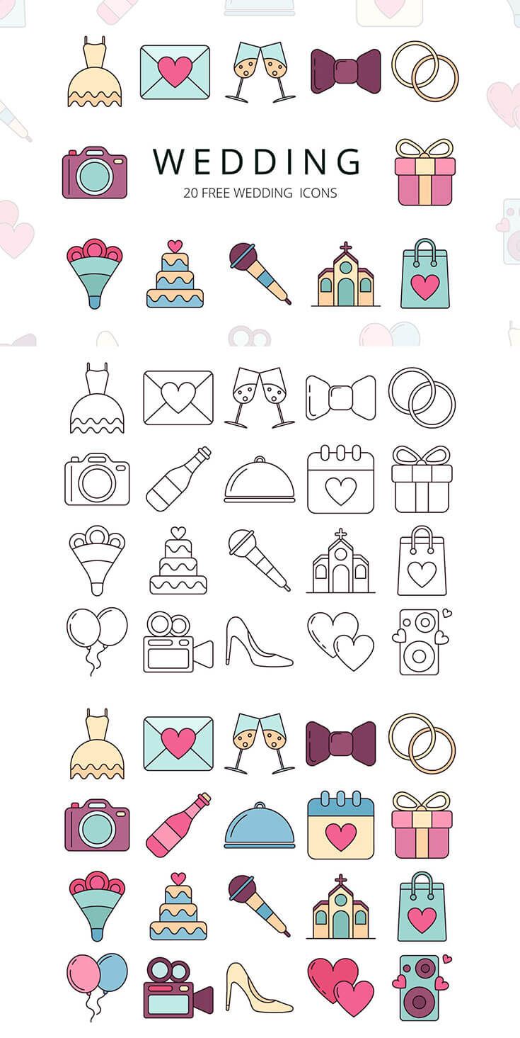 735x1465 Free Wedding Vector Icon Set Wedding Wedding Icon, Wedding