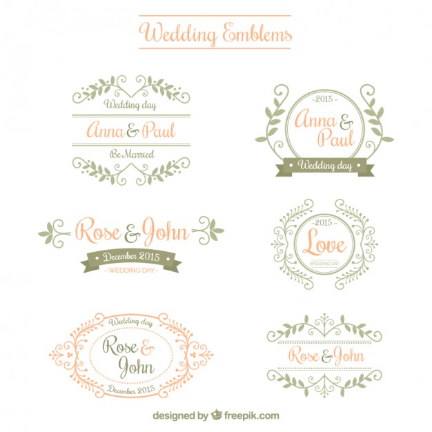 Ornamental Wedding Emblems Vector Free Download 626x626 Ornamental Wedding Emblems Vector Free Download