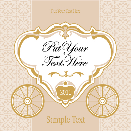 Wedding Invitation With Carriage Design Vector Free Download 425x425 Wedding Invitation With Carriage Design Vector Free Download