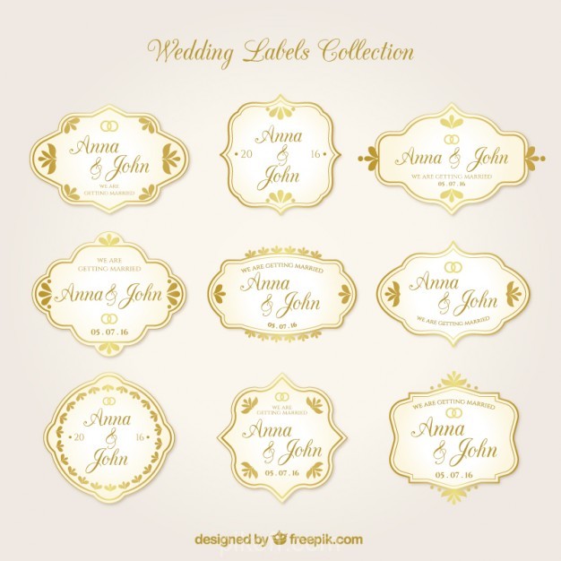 Golden Wedding Stickers In Vintage Design Vector Free Download 626x626 Golden Wedding Stickers In Vintage Design Vector Free Download