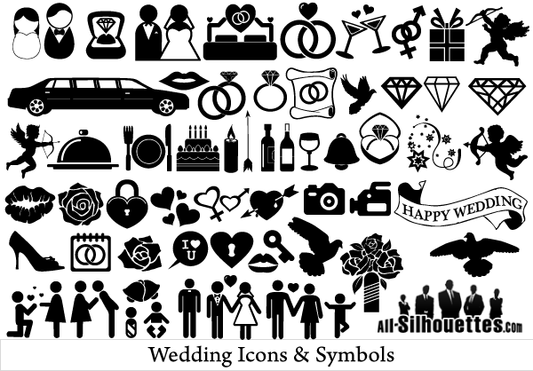 Free Vector Wedding Icons And Symbols 600x418 Free Vector Wedding Icons And Symbols