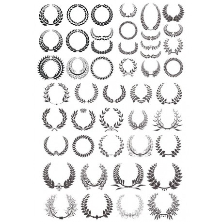 458x458 Laurel Wreath Vector Basic Black Collection Free Vector