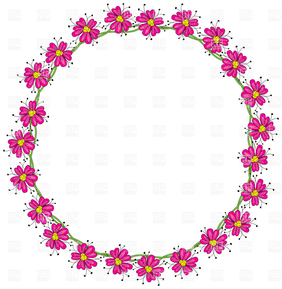 1170x1200 Pink Floral Wreath Vector Image Of Design Elements Nahhan