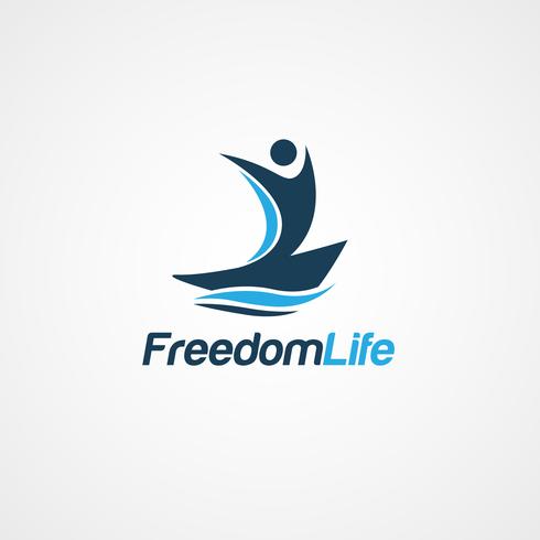 490x490 Freedom Logo With Simple Figure In Boat