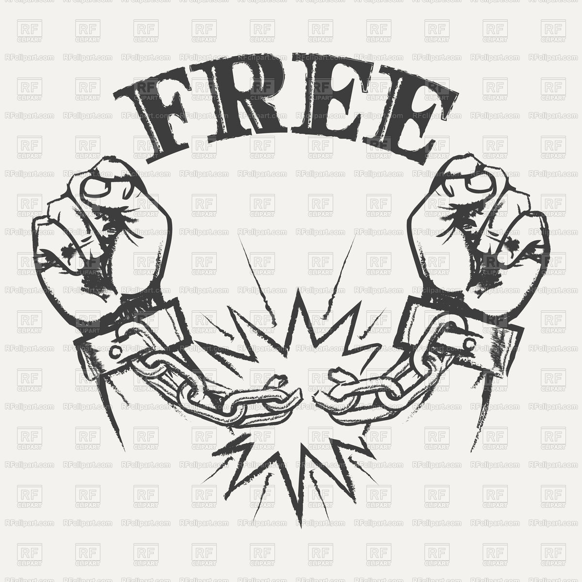 1200x1200 Raised Hands With Broken Chain And Wording Free, Slavery