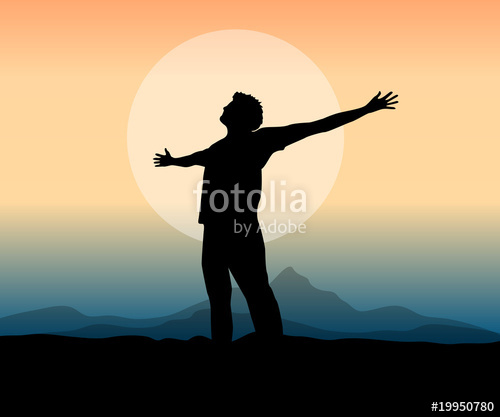 500x417 Freedom And Happiness Concept Guy Silhouette Stock Image