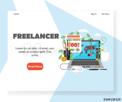 500x417 Freelancer Vector Website Landing