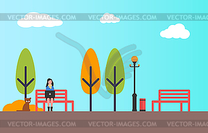 300x192 Autumn People In Flat Style Woman Freelancer