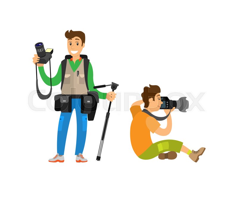 800x671 Photographer Freelancer Men Taking Stock Vector Colourbox