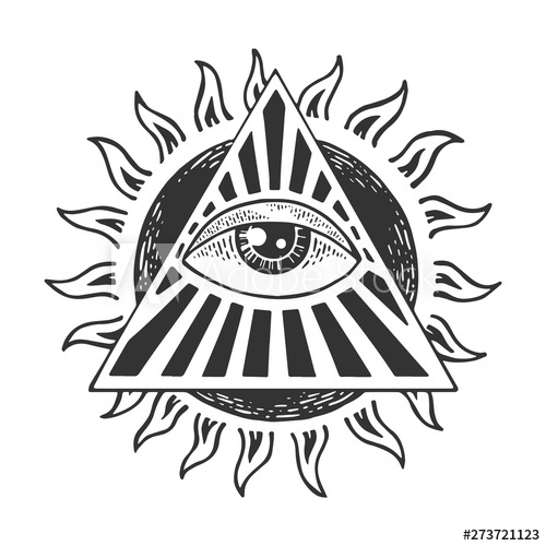 500x500 Eye Of God Providence Tattoo Masonic Symbol Sketch Engraving