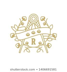 260x280 Vector Ribbon Freemason Inspired Logo, Vector Compas, Cotton
