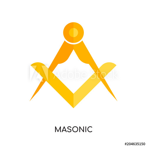 500x500 Masonic Logo Vector Icon Isolated On White Background, Colorful