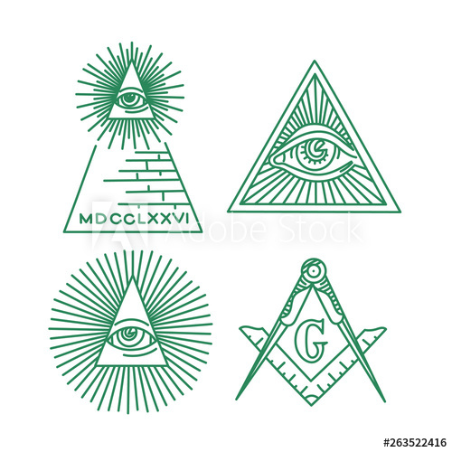 500x500 Freemason Symbols Vector Collection All Seeing Eye