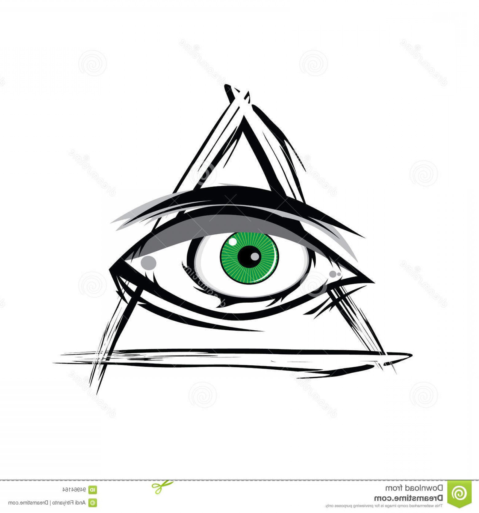 1560x1668 Stock Illustration All Seeing Eye Green Firey Flame Illuminati