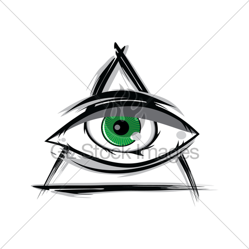 500x500 The All Seeing Eye Green Firey Flame Illuminati Freemason Gl