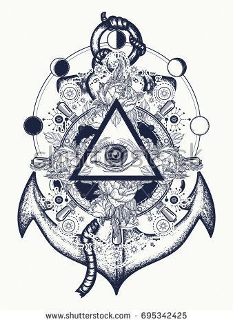 338x470 All Seeing Eye Tattoo Art Vector Freemason And Spiritual Symbols