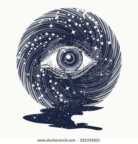 450x470 All Seeing Eye In Space Among Stars Tattoo Art Vector Freemason