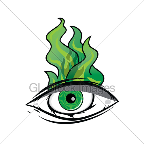 500x500 The All Seeing Eye Green Firey Flame Illuminati Freemason Gl