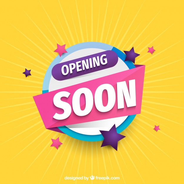 626x626 Opening Soon Background With Typography Memphis Style Vector