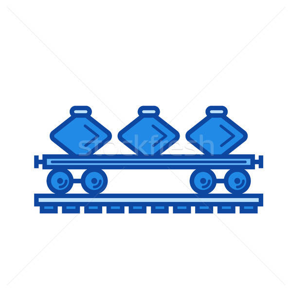 600x600 Freight Train Line Icon Vector Illustration Andrei Krauchuk