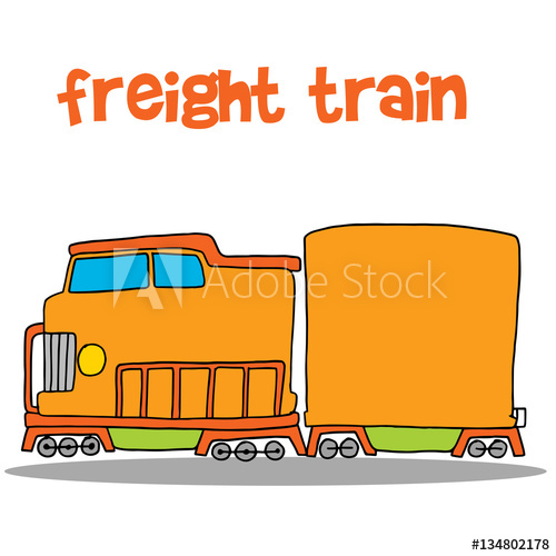500x500 Freight Train Vector Art Illustration