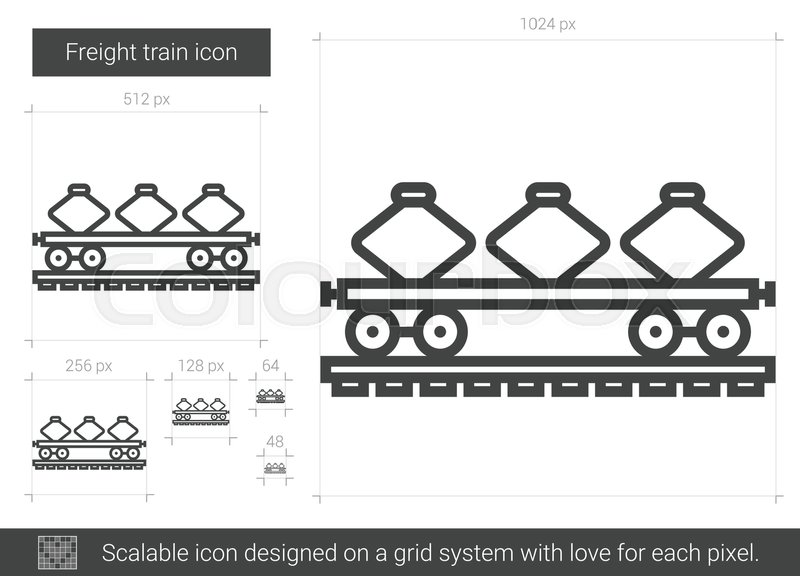 800x576 Freight Train Vector Line Icon Stock Vector Colourbox