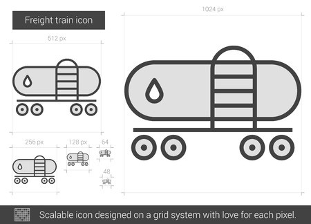 450x324 Freight Train Vector Line Icon Isolated On White Background