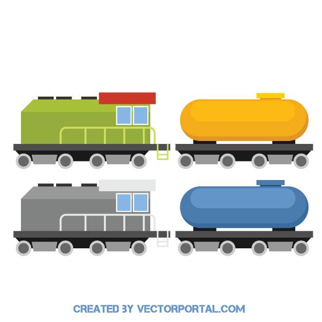 660x660 Freight Trains Vector Image