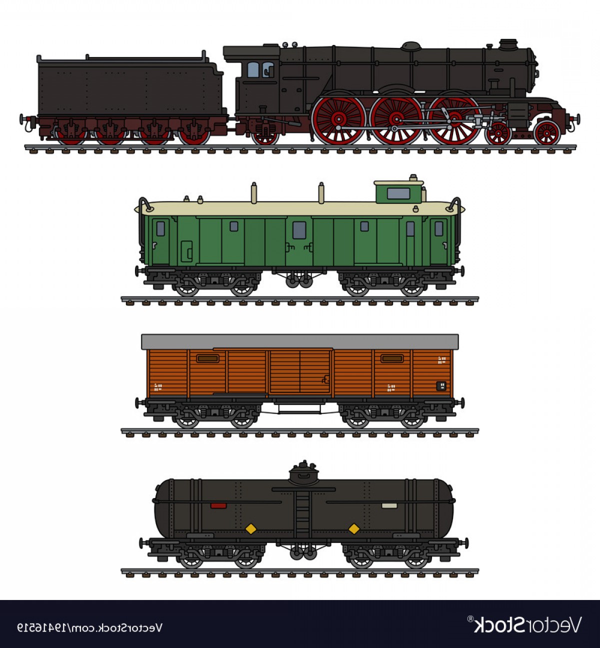 1200x1296 The Vintage Freight Steam Train Vector Soidergi