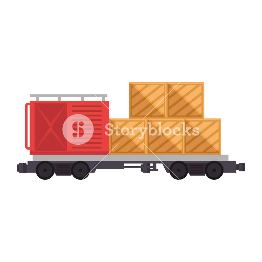 1000x1000 Freight Train Wagon With Containers Logistic Service Vector