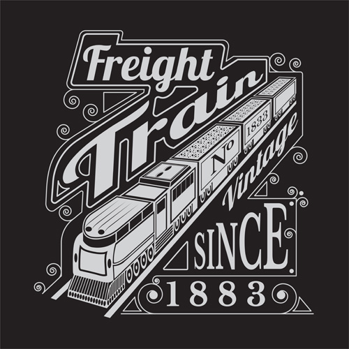 500x500 Old Freight Train Vector Background