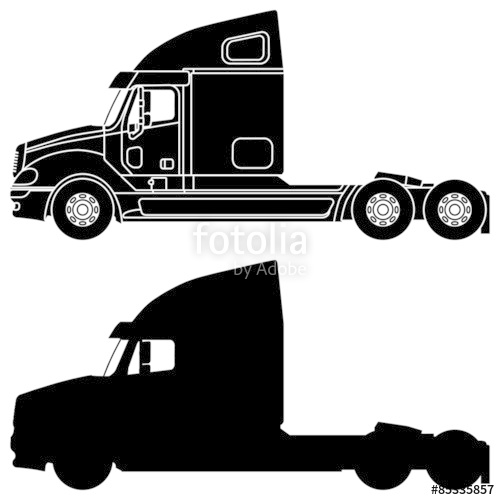 500x500 Silhouette Freightliner Columbia Truck Isolated On A White