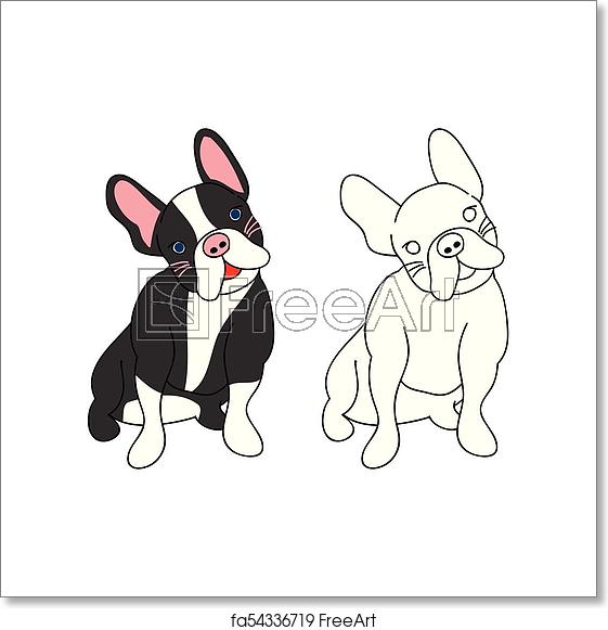 561x581 Free Art Print Of Cute French Bulldog Vector Illustration Cute