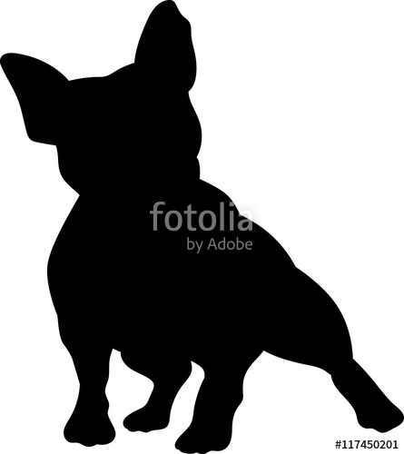 445x500 French Bulldog Vector Silhouette Stock Image And Royalty Free