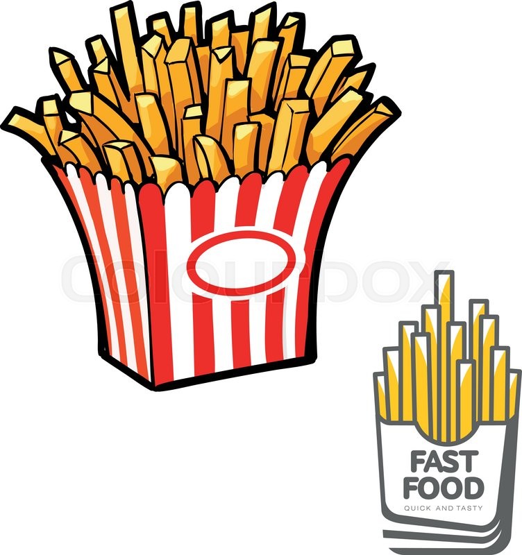 752x800 French Fries In Paper Pack, Vector Stock Vector Colourbox