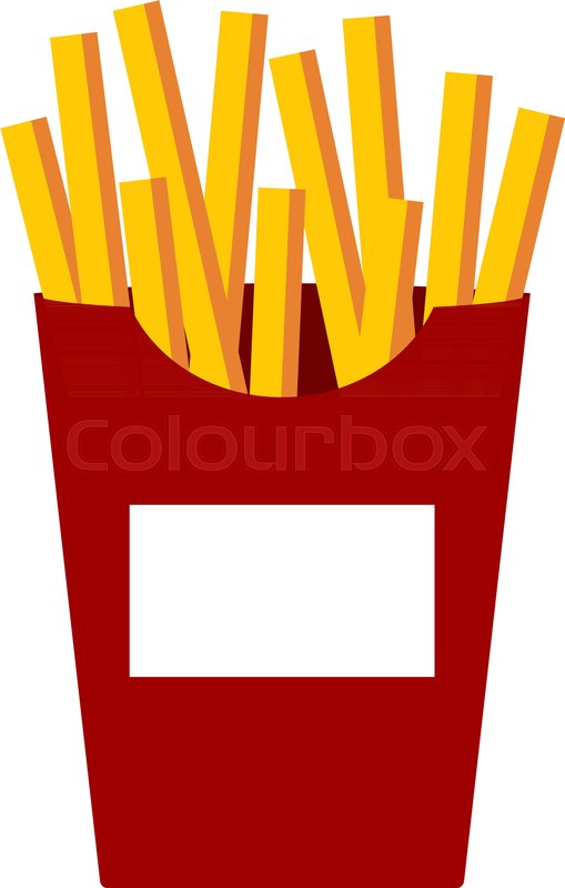 509x800 French Fries Vector Illustration, Flat Stock Vector Colourbox