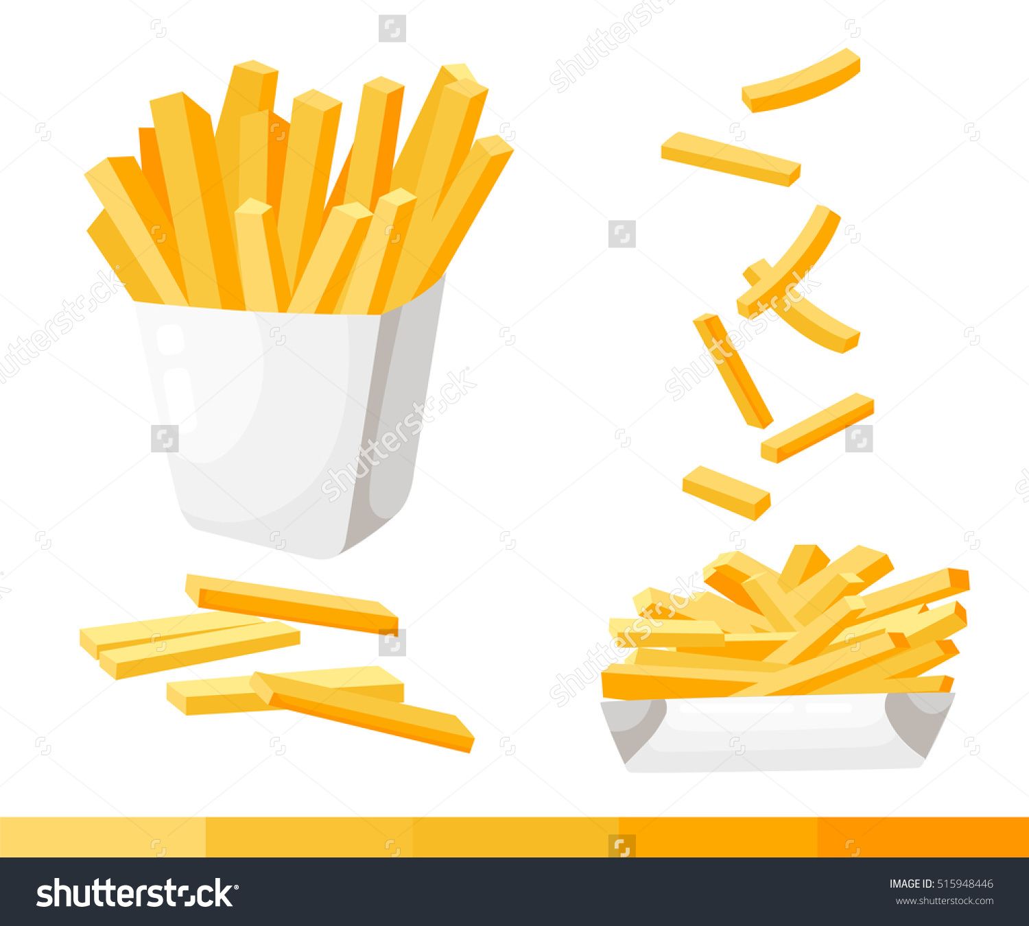 1500x1351 French Fries Vector Illustration, Flat Design French Fries