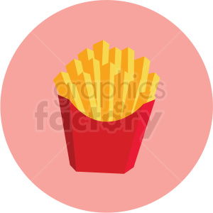 300x300 French Fries Vector Flat Icon Clipart With Circle Background