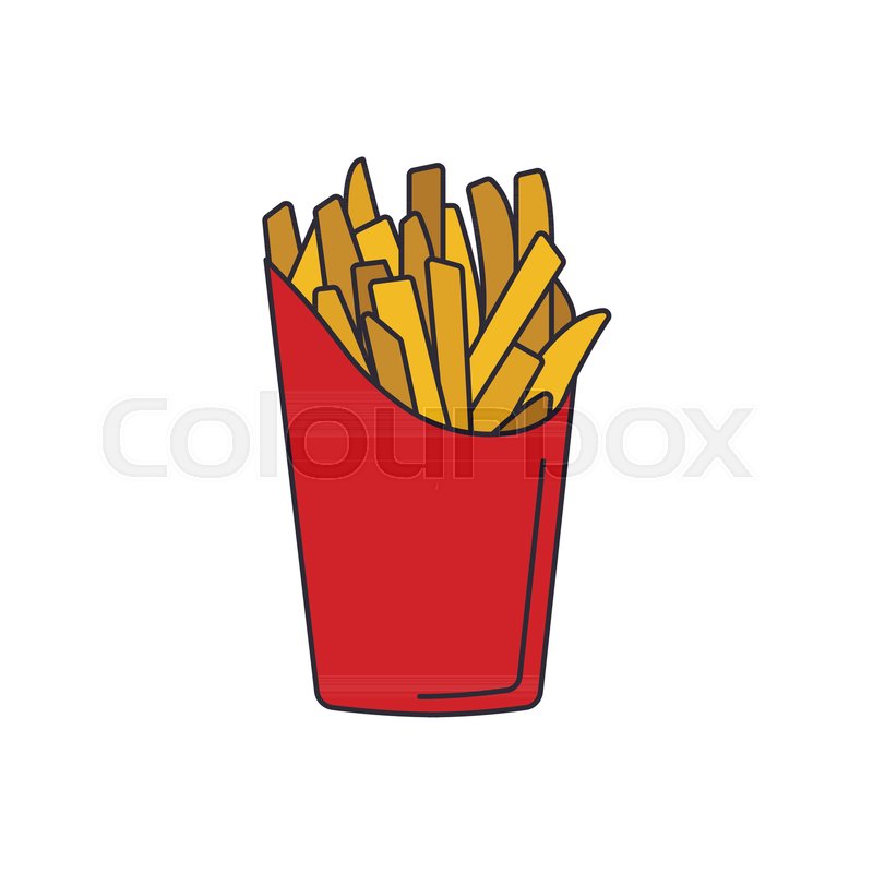 800x800 French Fries Icon Cartoon French Stock Vector Colourbox