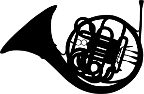 297x195 French Horn Silhouette Clip Art