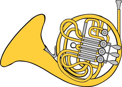 500x354 French Horn Vector Clip Art