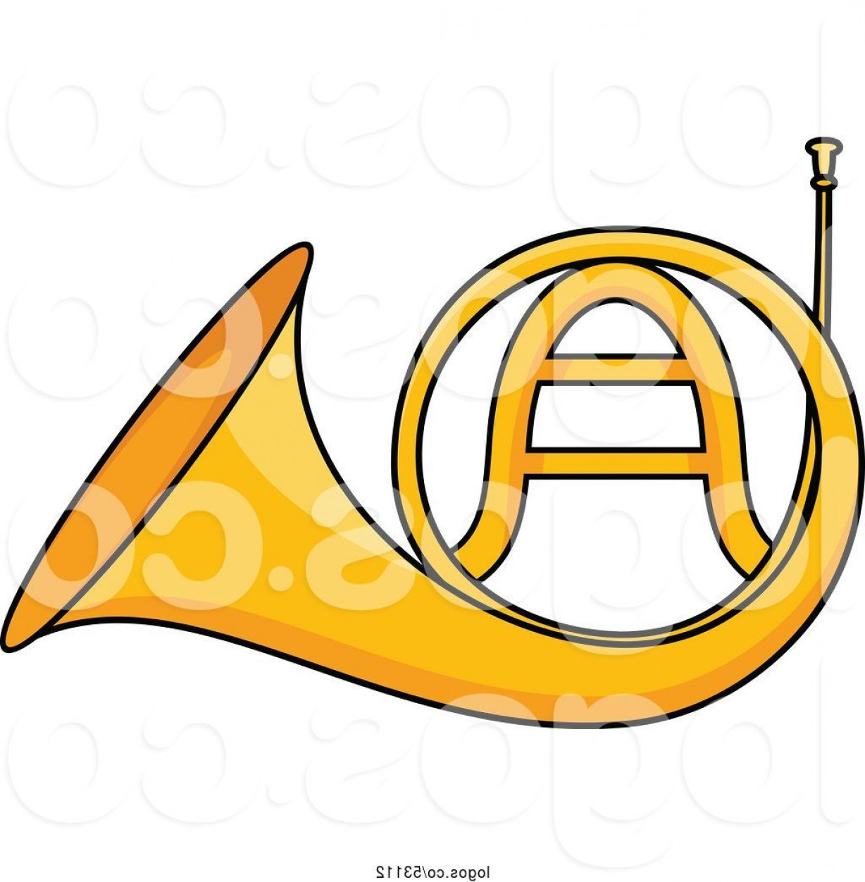 1228x1252 Logo Of Cartoon Golden French Horn