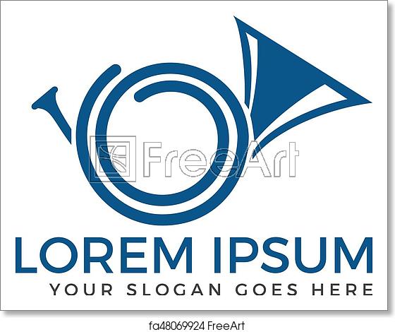 560x470 Free Art Print Of French Horn Silhouette Vector Logo Musical