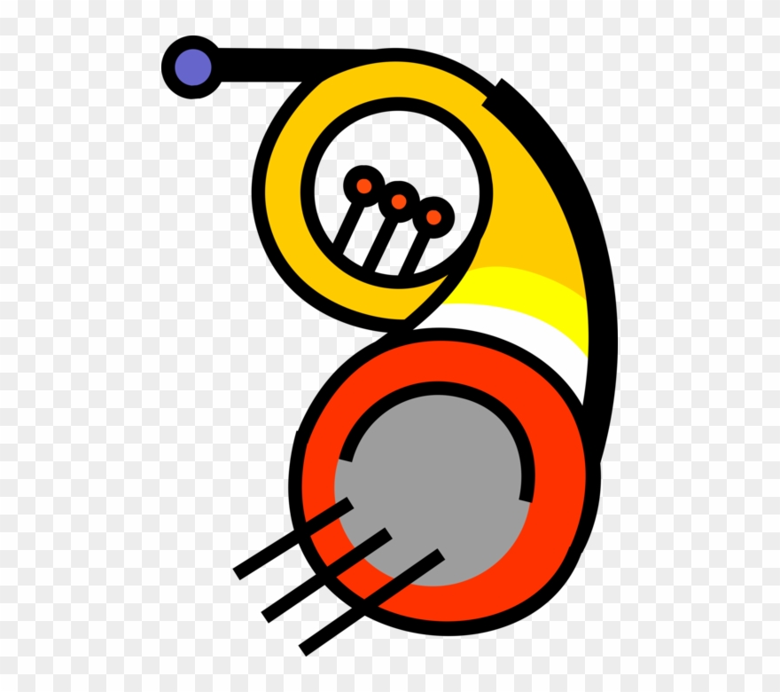880x780 Vector Illustration Of French Horn Brass Musical Instrument